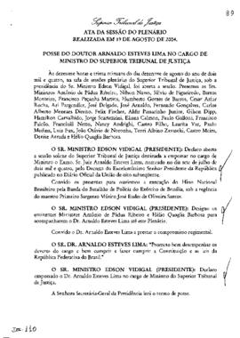 Ata de Posse do Ministro Arnaldo Esteves Lima no Tribunal (Coleção)