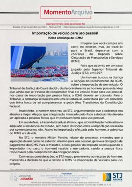 Edição n. 69 - Importação de veículo para uso pessoal