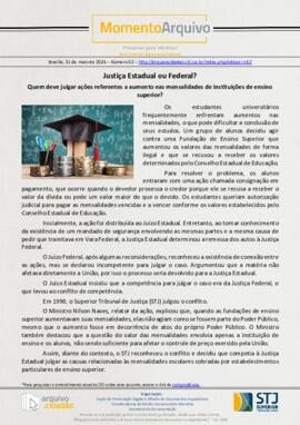 Edição n. 62 - Justiça Estadual ou Federal?