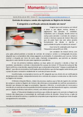Edição n. 75 - Contrato de compra e venda não registrado no Registro de Imóveis