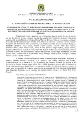 Ata de posse de Posse do Ministro Herman Benjamim na Presidência e do Ministro Luis Felipe Salomã...