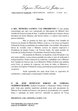 Nota Taquigráfica das Homenagens Póstumas ao Ministro José Dantas (Coleção)