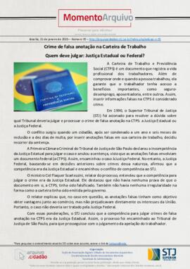 Edição n. 70 - Crime de falsa anotação na Carteira de Trabalho