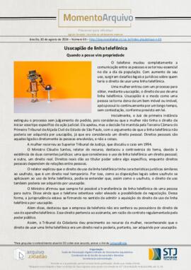 Edição n. 65 - Usucapião de linha telefônica
